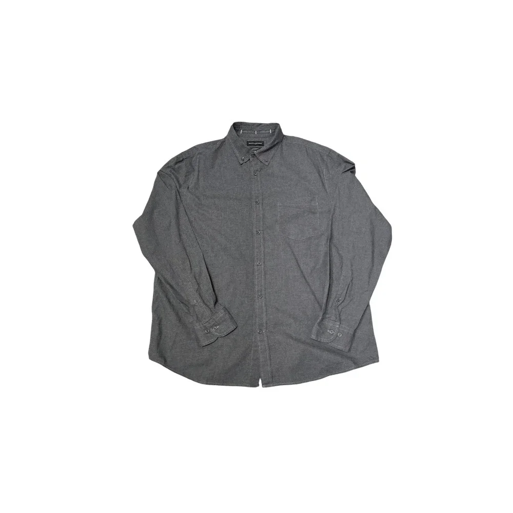 Banana Republic Factory Button Down Shirt Mens XL Gray Untucked Fit